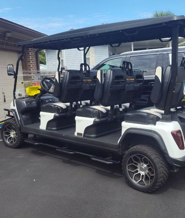 White 6-seat golf cart rental Destin FL